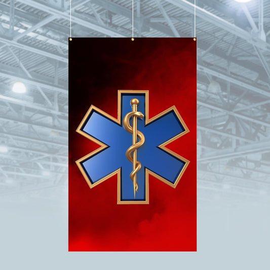 Red, Blue, and Gold Star of Life